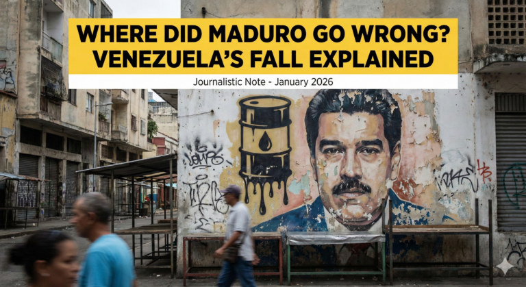 Nicolás Maduro portrait symbolizing Venezuela’s economic collapse after years of oil wealth